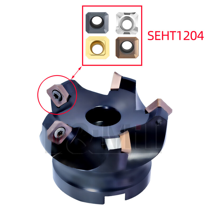 SEKT1204 cabezal de cortador de fresado KM12, cortador cuadrado de 45 grados, SEHT1204, hoja de inserción SEHT SEKT 1204