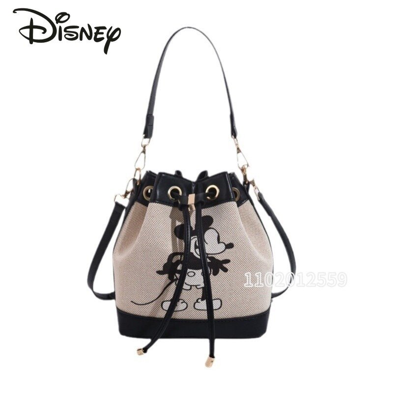 Disney-Bolsa de ombro feminina mickey, bolsa fofa dos desenhos animados, grande capacidade, moda, alta qualidade, nova