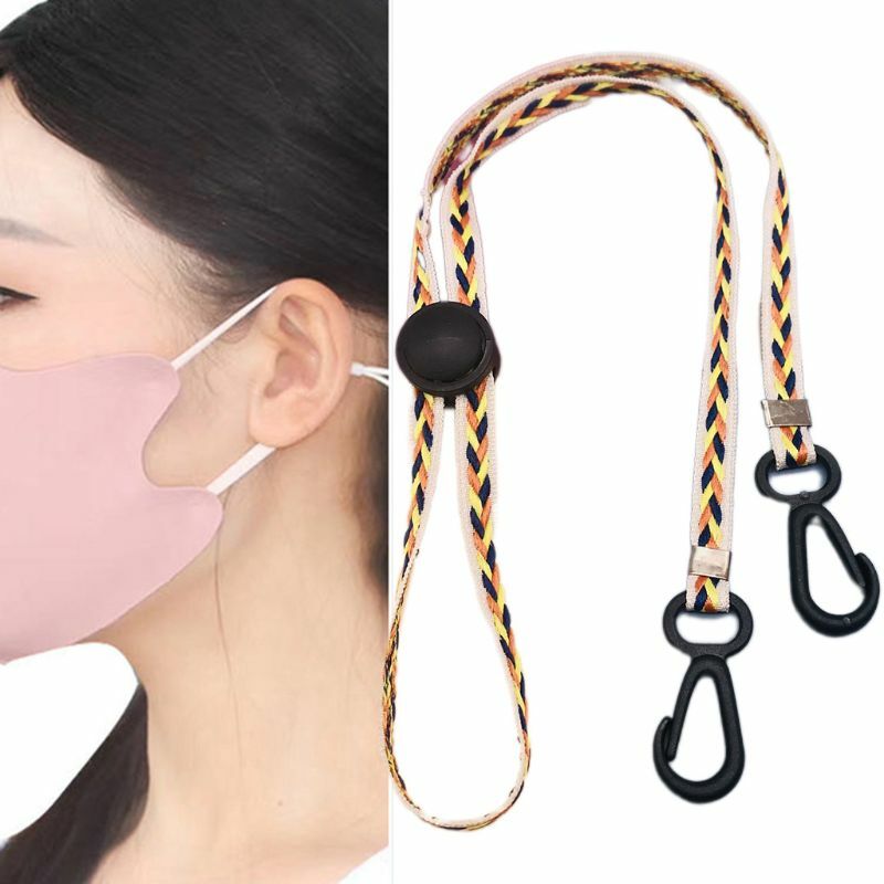 5 pçs ajustável máscara cordão multicolorido tecer resto orelha titular pendurado cinta transporte da gota