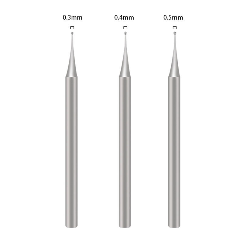 Mata bor presisi 1/3 buah, ujung pena Gerinda presisi 0.3MM 0.4MM 0.5MM, pena Gerinda universal hingga 2.35mm untuk bor Motherboard PCB