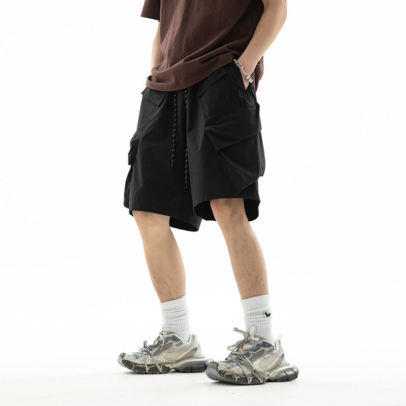 Pantalones cortos Cargo para hombre, Shorts holgados con bolsillos 3D, estilo Vitality juvenil, moda de verano, 2024