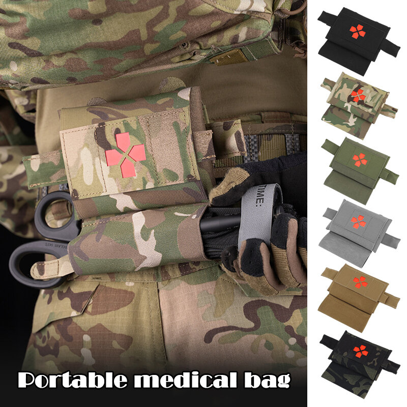 مجموعة الإسعافات الأولية الطبية الصغيرة ، التكتيكية الخارجية ، جيب Edc محمول ، معدات القوة الزرقاء ، الانتشار السريع ، حقيبة Molle