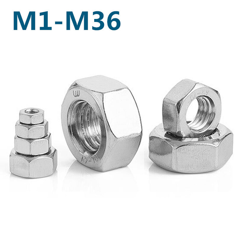 1-20 Uds./lote tuercas hexagonales de acero inoxidable 304 M1 - M36 envío gratis