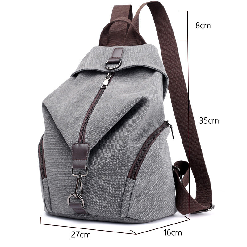 Brand Women Canvas Backpack Preppy Style School Lady Girl Student School Laptop Bag Top Quality Canvas Mochila Bolsas 2022