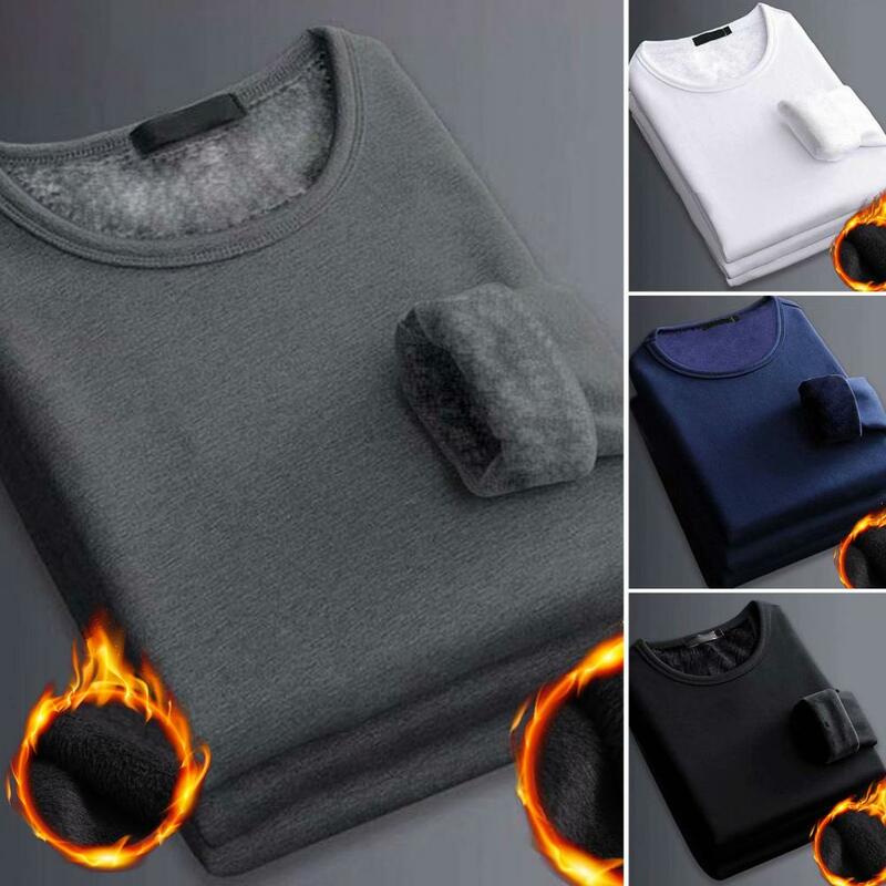 Stylowy męski sweter prosta koszula utrzymuje ciepła, Slim dopasowanie wycięcie pod szyją koszula męska