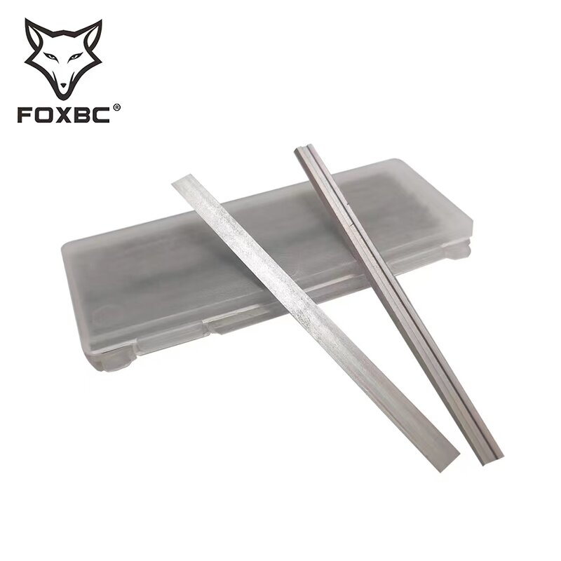 FOXBC 82Mm HSS Planer Blades Knives untuk Bosch DeWalt Metabo Makita Trend dan Elu Woodworking Power Tools Accessorie 3-1/4 "10 Buah