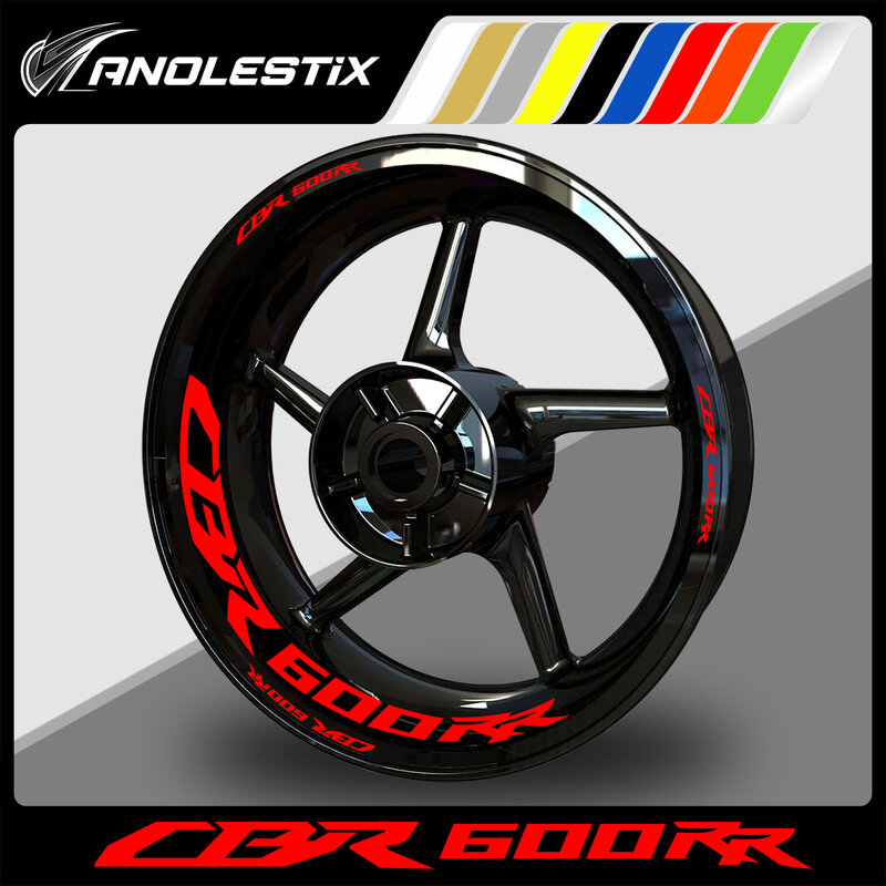 AnoleStix-pegatina reflectante para rueda de motocicleta, cinta de rayas para llanta, para Honda CBR 600RR 2017 2018 2019 2020 2021 2022