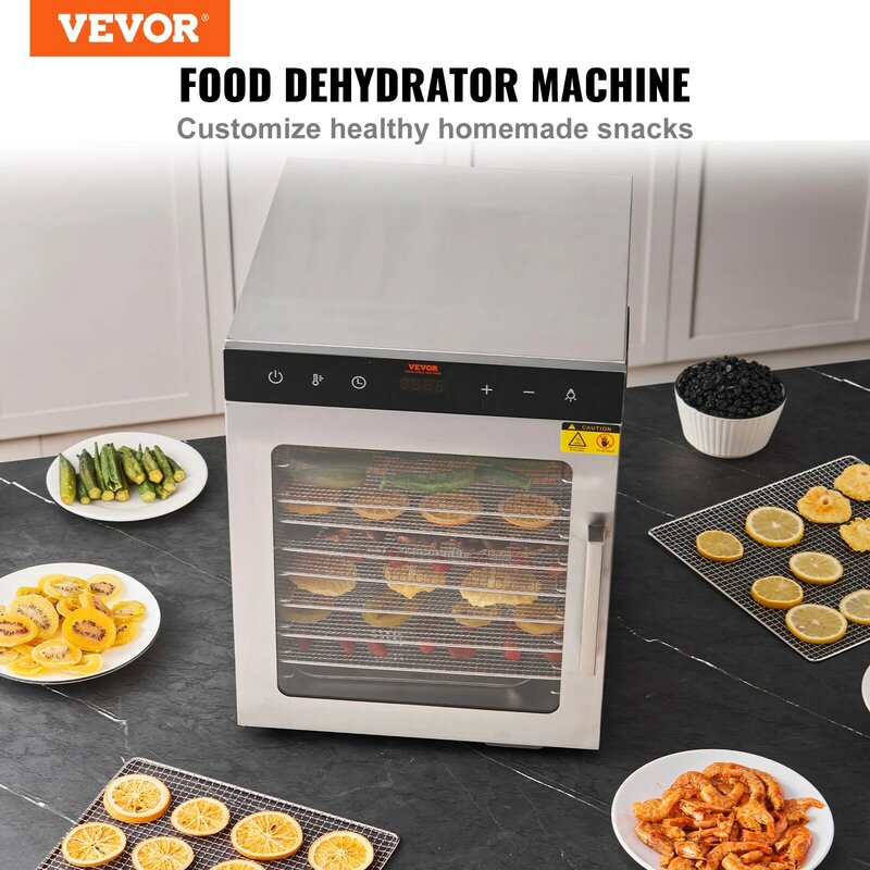 VEVOR Déshydrateur Alimentaire Machine Déshydrater Fruits Légumes 10 Plateaux