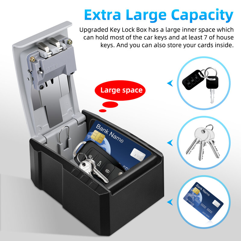 Elecpow-caja de seguridad con contraseña de 4 dígitos para exteriores, caja de almacenamiento con cerradura montada en la pared, impermeable, Material metálico, antirrobo