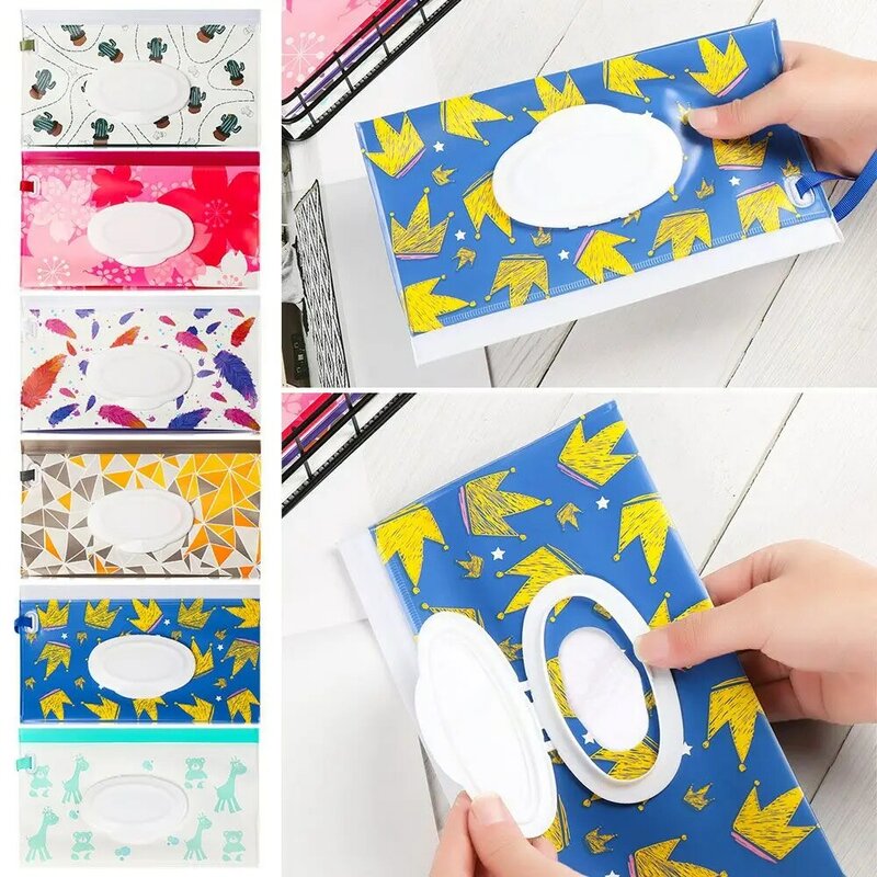 Fashion Carrying Case Snap-Strap Flip Cover Baby Product Tissue Box Wet Wipes Bag Stroller Accessories Cosmetic Pouch