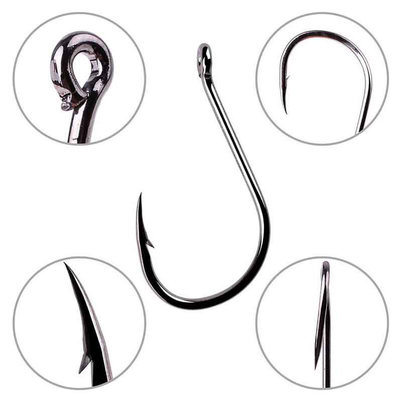 20pcs/50pcs Circle Carp Eyed Fishing Hook 2-22# High Carbon Steel Fishhook With Ring Fishing Tackle For fishing enthusiasts
