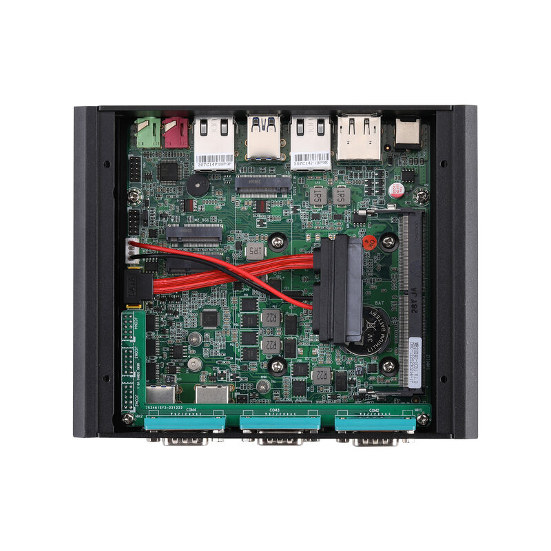QOTOM-Mini PC sin ventilador, procesador Celeron 4305U/Core i3 10110U, 15W, 2x2,5 Gigabit LAN ,4 x RS232, Q30912P, Q31011P, S08