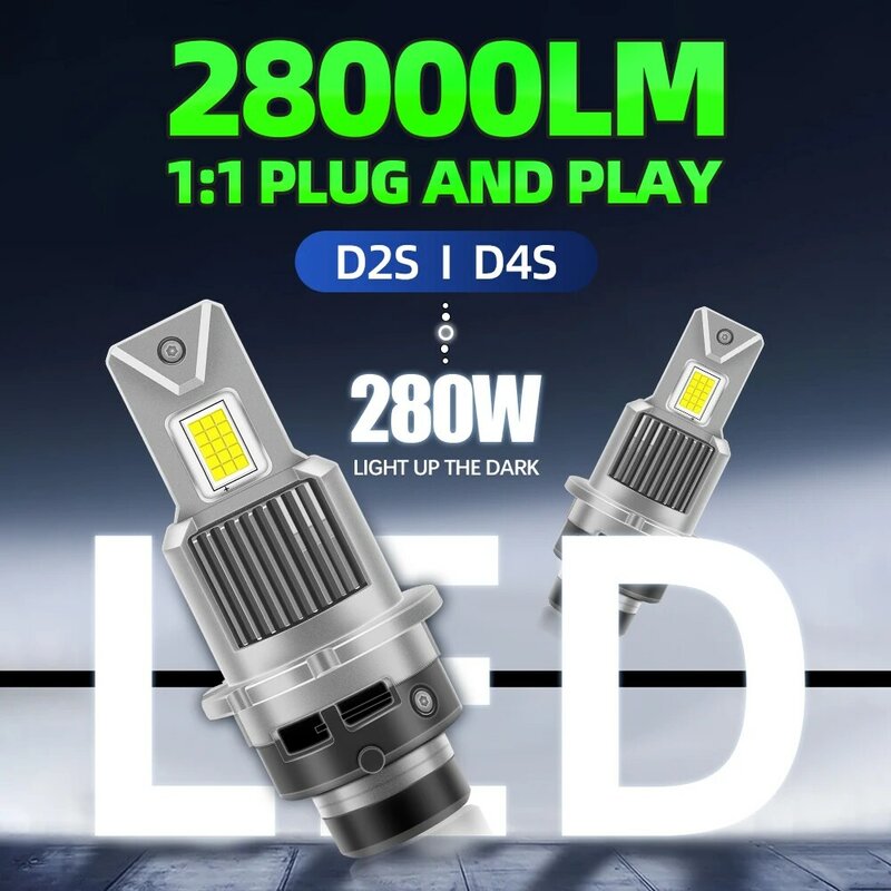 D 4S D4R D2R D 2S LED-koplampjes 6000K witte conversieset plug en play xenon hid licht vervanging canbus fout gratis