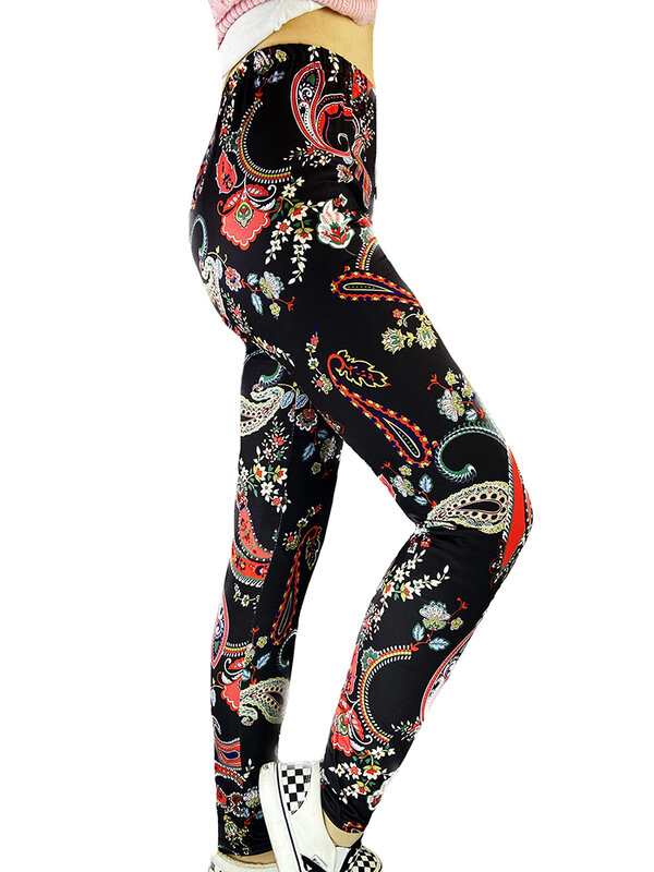 YRRETY New Arrival Floral Paisley Printed Leggings For Women Fitness Trousers High Waist Elastic Gym Sports Casual Pants