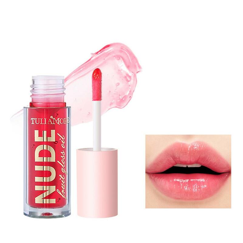 Fruit Lip Oil Gloss Lip Plumper Makeup Moisturizing Glitter Balm Care Primer NonSticky Lip Tint Cosmetics Sexy Glossy Water N5C8
