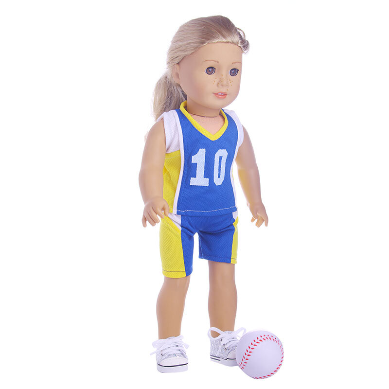 Fußball Fußball Uniform Turnschuhe Socke Puppe Kleidung Zubehör Für 18 Zoll Puppe 43cm Puppe Geboren Baby Spielzeug Für Mädchen, unsere Generation