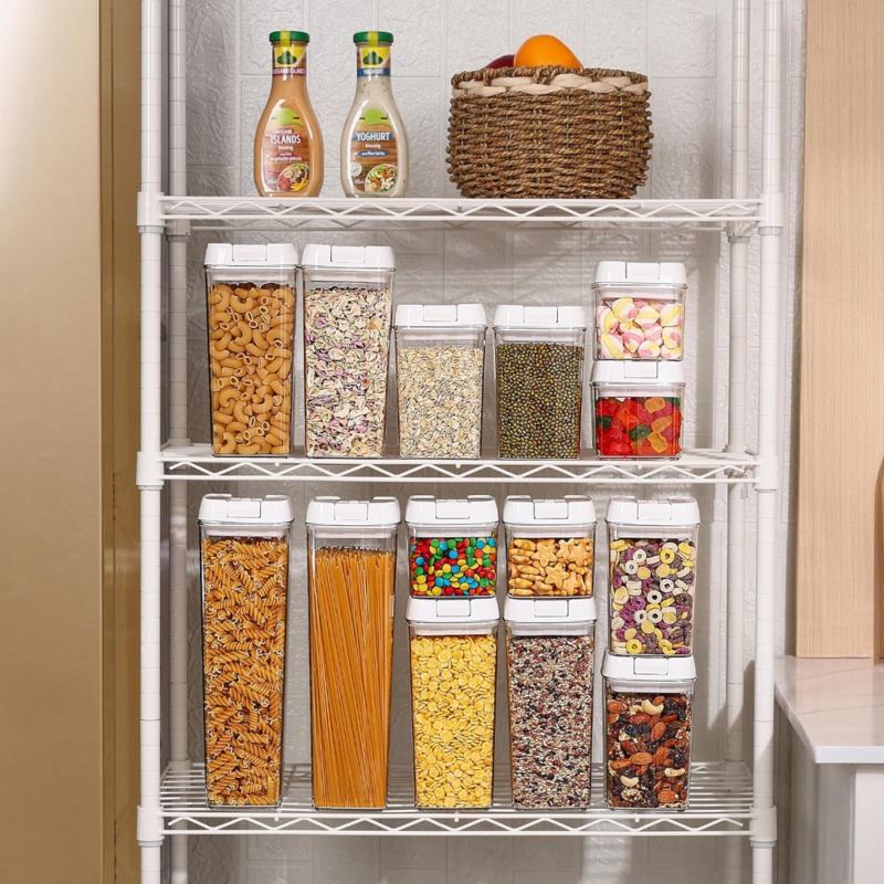 Vtopmart-Bpaフリープラスチック気密食品収納コンテナセット、キッチンパントリーオーガナイザー、21個