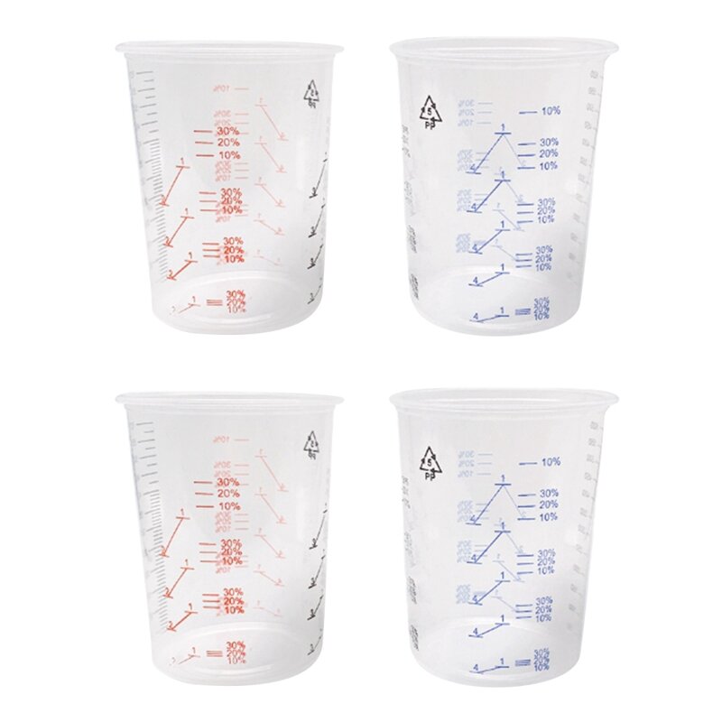 50 Plastic Paint Mixing Cups 600Ml Mixing Container For Precise Mixing Of Paint And Liquid (Random Color)