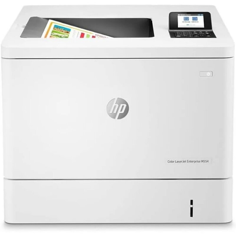 Printer dupleks M554dn perusahaan warna LaserJet (7ZU81A), putih