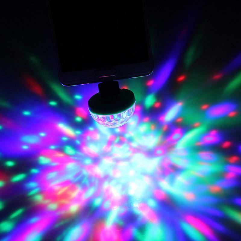 Mini luz láser colorida para DJ con enchufe USB para teléfono móvil, luz mágica para escenario, Bar, discoteca, lámpara de decoración para Festival