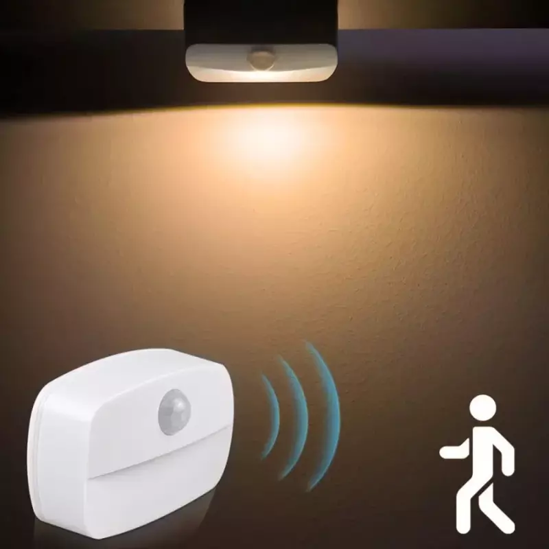 Veilleuse LED avec détecteur de mouvement, à piles, pour couloir, escalier, chambre à coucher