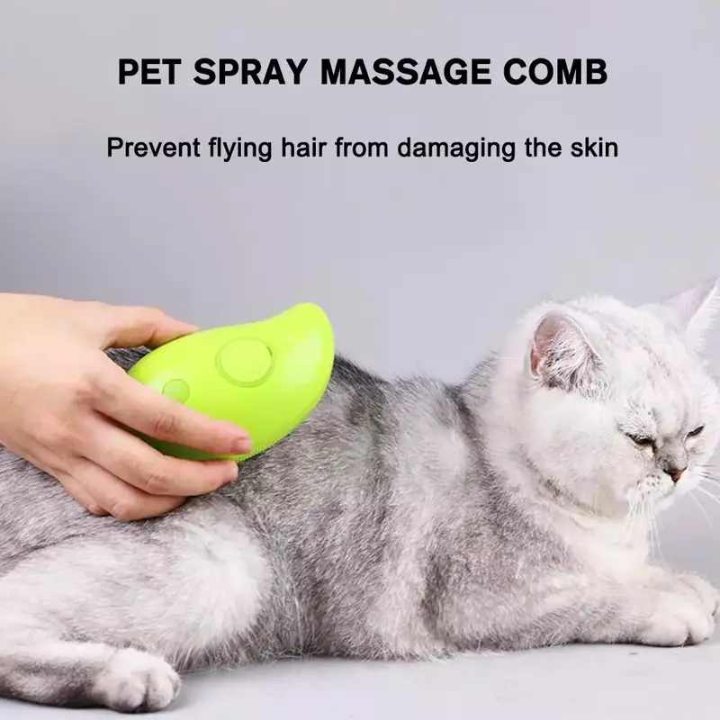 Peine de masaje con pulverizador eléctrico para mascotas, baño de masaje antivolador, carga Usb, peine de depilación flotante para gatos y perros, cuidado de mascotas