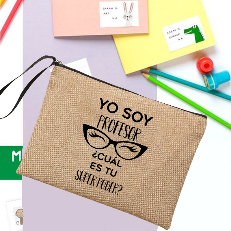 Yo Soy Profesor Cual Es Tu SuperPower косметичка, женская сумка на молнии, дорожный органайзер для туалетных принадлежностей, сумки-карандаши, подарки