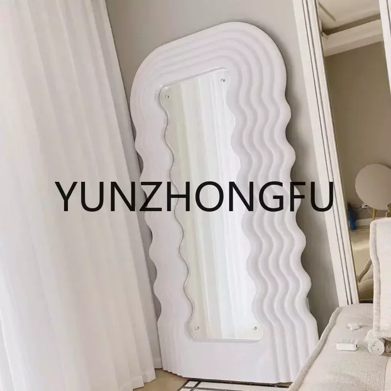 Полноразмерные зеркала в Корейском стиле с фонарями для спальни, волнистые светодиодные зеркала для девочек, милый дизайн, украшение для дома GXR35XP
