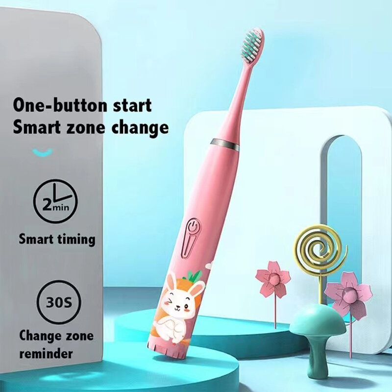 5 Stück Ersatz bürsten köpfe für Kinder Kinder elektrische Zahnbürste Zahn aufhellung Cartoon Muster weichen Bürsten kopf Mundpflege