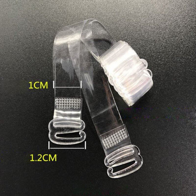 1 paire de sangles de soutien-gorge invisibles, ceinture d'épaule élastique, plastique Transparent antidérapant 1cm N0HE