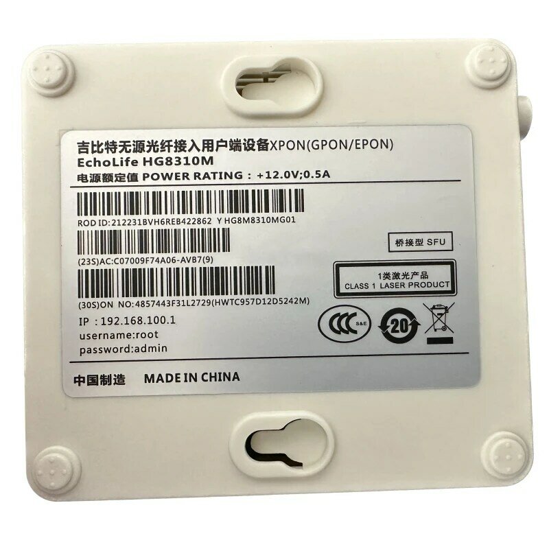 สำหรับ Huawei HG8310M xpon GPON EPON Ge APC ONU HG8010H พอร์ตเดียว8310เมตรเหมาะสำหรับไฟเบอร์คลาส FTTH เทอร์มินัลเราเตอร์โมเด็มใหม่