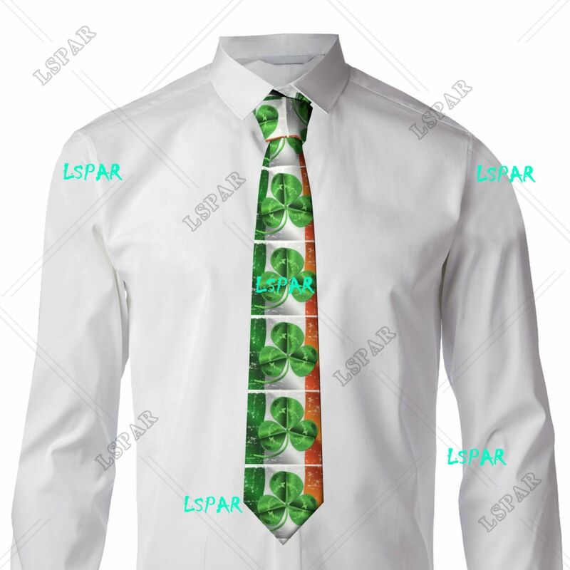 Klasyczny irlandzki Shamrock flaga Irlandii krawat męski niestandardowy jedwabny krawat na Dzień Świętego Patryka dla biznesu Gravatas