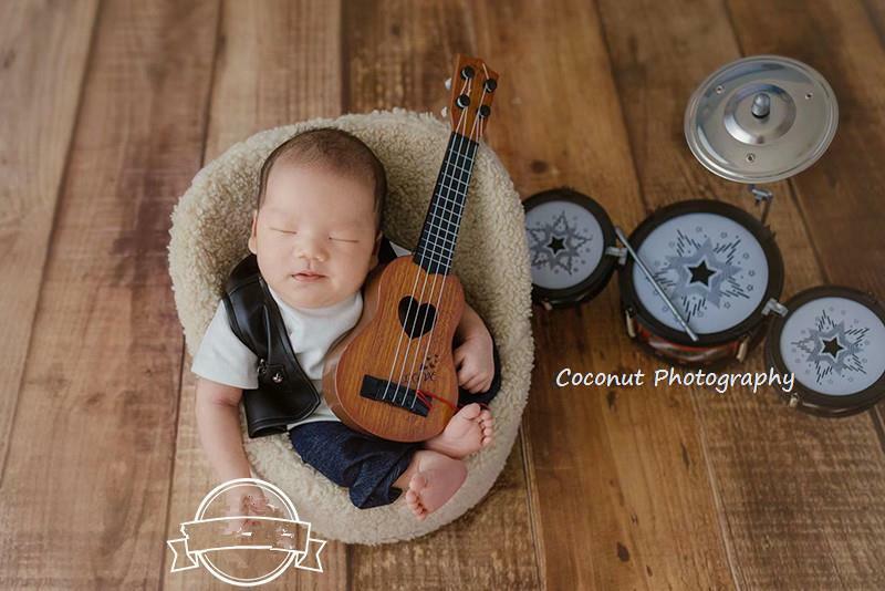 Handsome rock suit leather jacket Harlan pants clothes newborn photography props baby photo studio