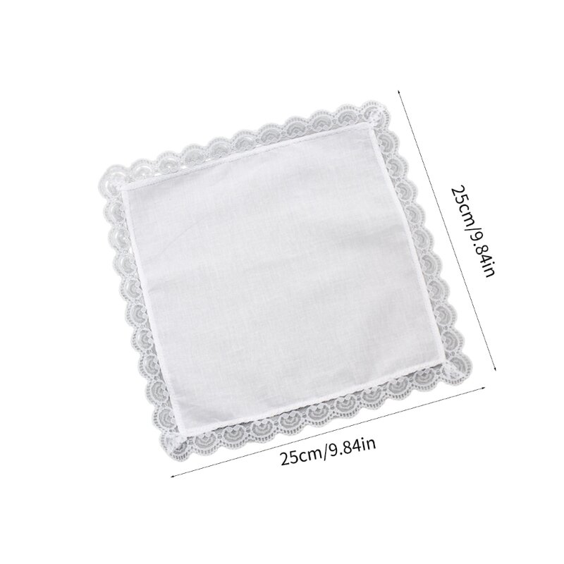 Zweetabsorberende zakdoek met kanten rand voor sport en buitenactiviteiten Zachte en absorberende zakdoek