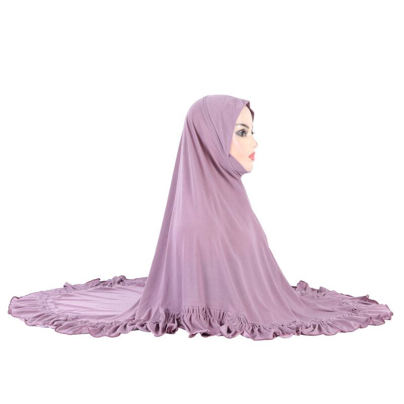 حجاب كبير مكشكش بلون سادة للنساء ، وشاح ناعم ، شال ، عمامة عربية ، مشات ، قميص بسيط ، 95 × 80 ،!