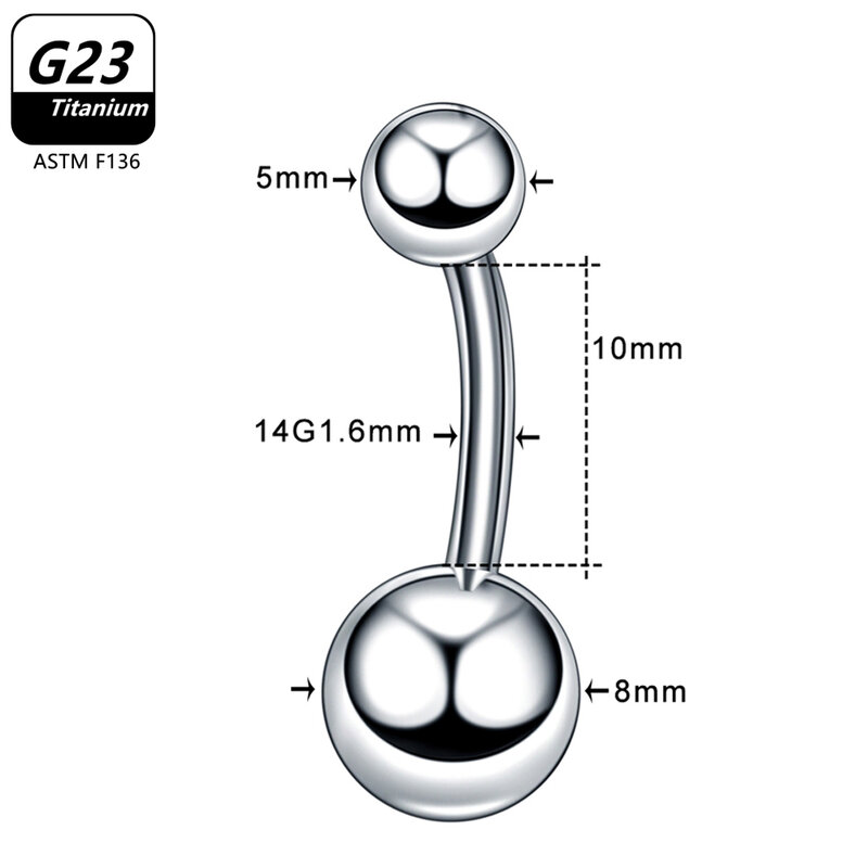 1/5 pz ASTM F136 G23 titanio 14G ombelico anello ombelico Nombril Piercing CZ donne Sexy gioielli per il corpo Ombligo all'ingrosso