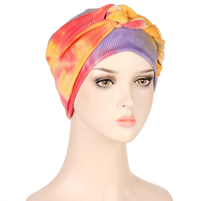 Sciarpa turbante musulmana in cotone stampato per le donne Hijab interno islamico turbante berretto copricapo arabo avvolgere la testa sciarpa accessori per capelli cappello