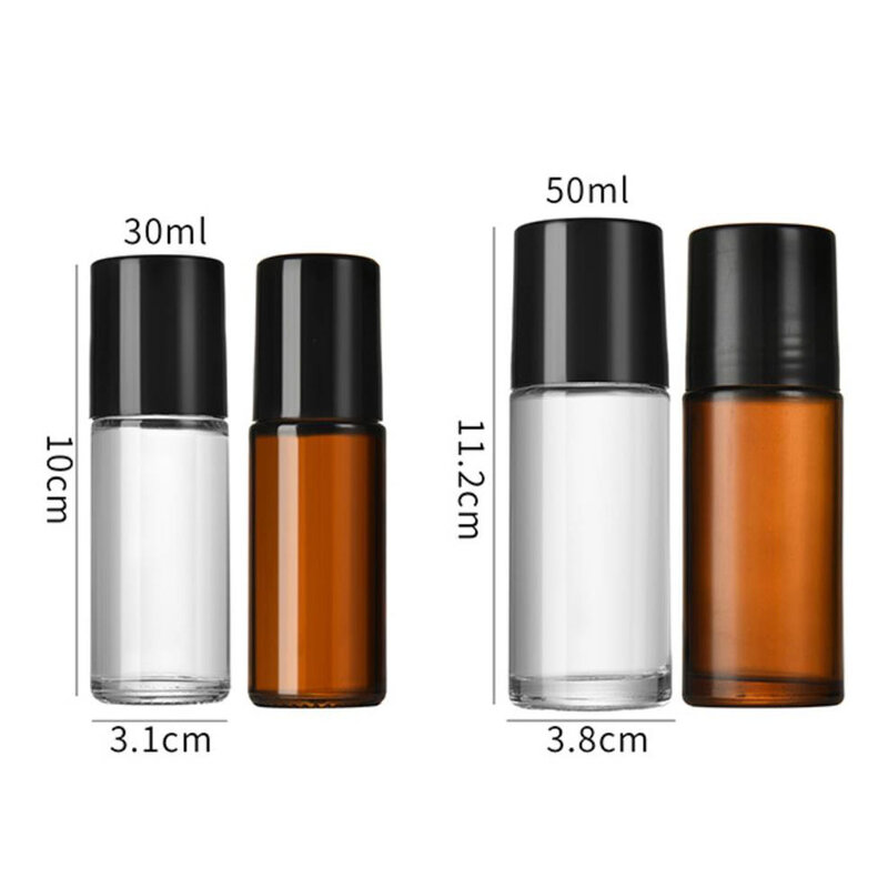 Amber/Helder Glazen Rolflessen 30Ml/1Oz 50Ml Extra Grote Rol Op Parfum Oliefles Onderarm