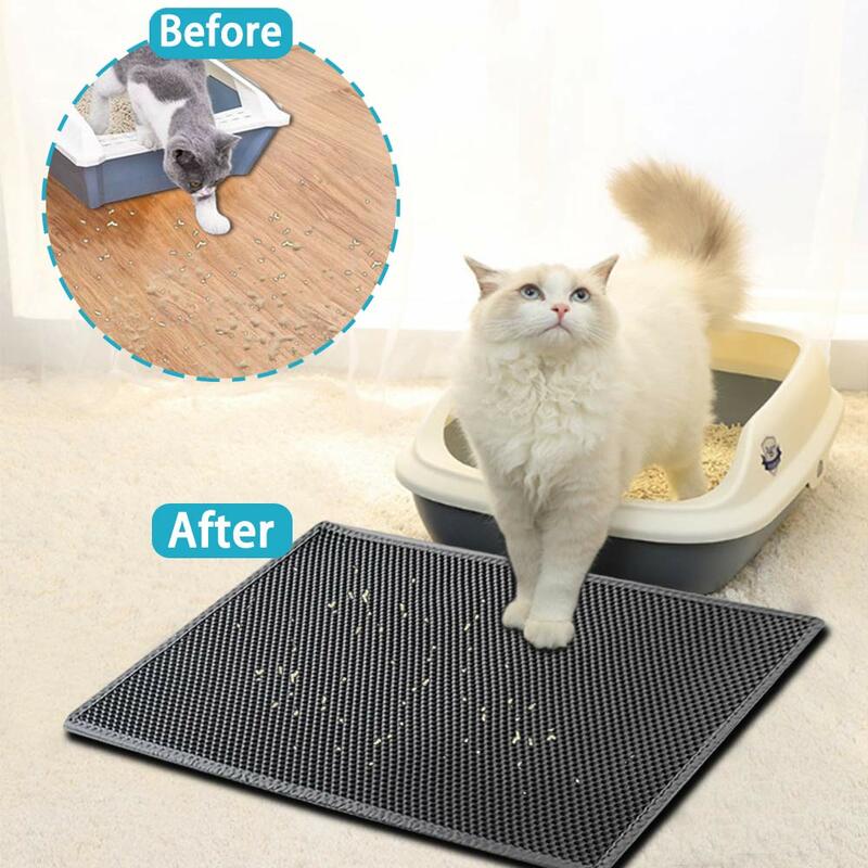 Pet Cat Litter Mat Waterproof Double Layer EVA Foldable Cat Litter Trapping Pet Carpet Bed Pads For Cats Pet Clean Supplies