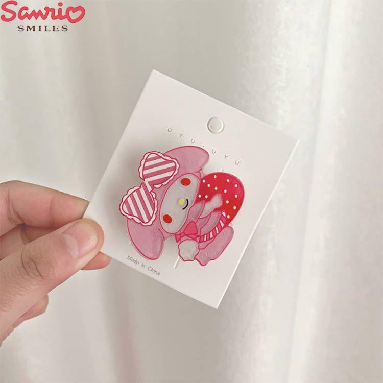 Sanrio-Pinza para el pelo de Hellokitty, accesorios para el cabello Kawaii Kuromi Cinnamoroll Mymelody Pom Purin Glow Tiara Bangs, lindo regalo para parejas