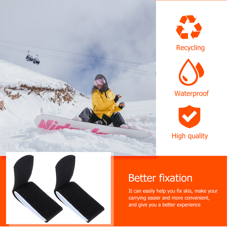 Correias Multi-Function Snowboard, Bandas De Fixação De Sled, Acessórios De Esquis, 4Pcs