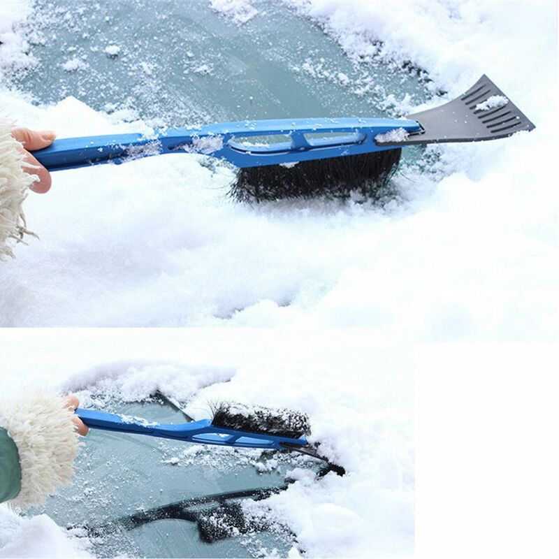 2-in-1 raschietto per ghiaccio per auto ABS spazzola per la rimozione della neve del veicolo 43cm manico lungo strumento per raschiare la pulizia della neve del finestrino dell'auto invernale