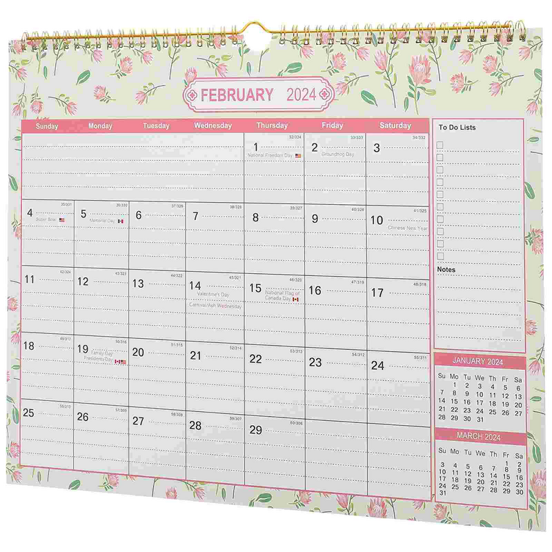モダンなデスクトップ、毎月のアジェンダ、メモ帳、毎日の大きな壁カレンダー