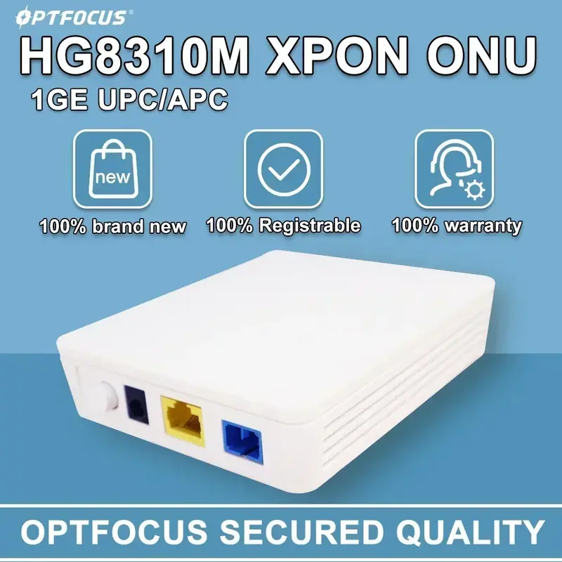 OPTFOCUS XPON ONU Apc Upc 정품 Roteador 1GE ONT, 모든 OLT 100% 감지와 호환 가능, 10 유닛, HG8310M, 무료 배송