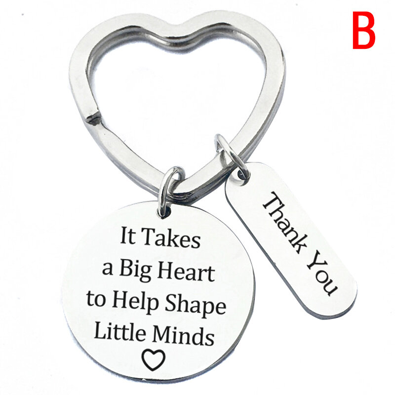 Key Holder Stainless Steel Gift For The Teacher Day Keychain The Best Teacher Present Cut Car Key Chain Ring Holder Jewelry 1PC