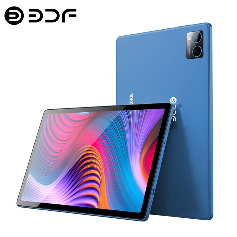 BDF P60 New 10.1 Inch Tablets Android 12 Ten Core 8GB RAM 256GB ROM Dual 4G LTE Phone Call Dual WiFi Bluetooth Google Tablet PC