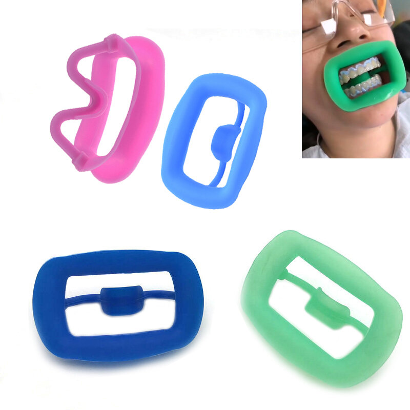 Silicone macio dental 3d lábio bochecha retractor boca abridor bochecha expandir dental ortodôntico consumíveis 4 cores disponíveis