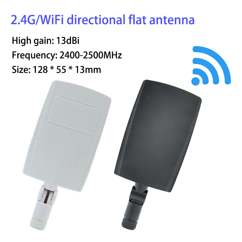 Antena plana direccional WiFi 2,4G, amplificador de largo alcance 13dBi, amplificador de señal de teléfono móvil 2400-2500M SMA macho para módem de enrutador