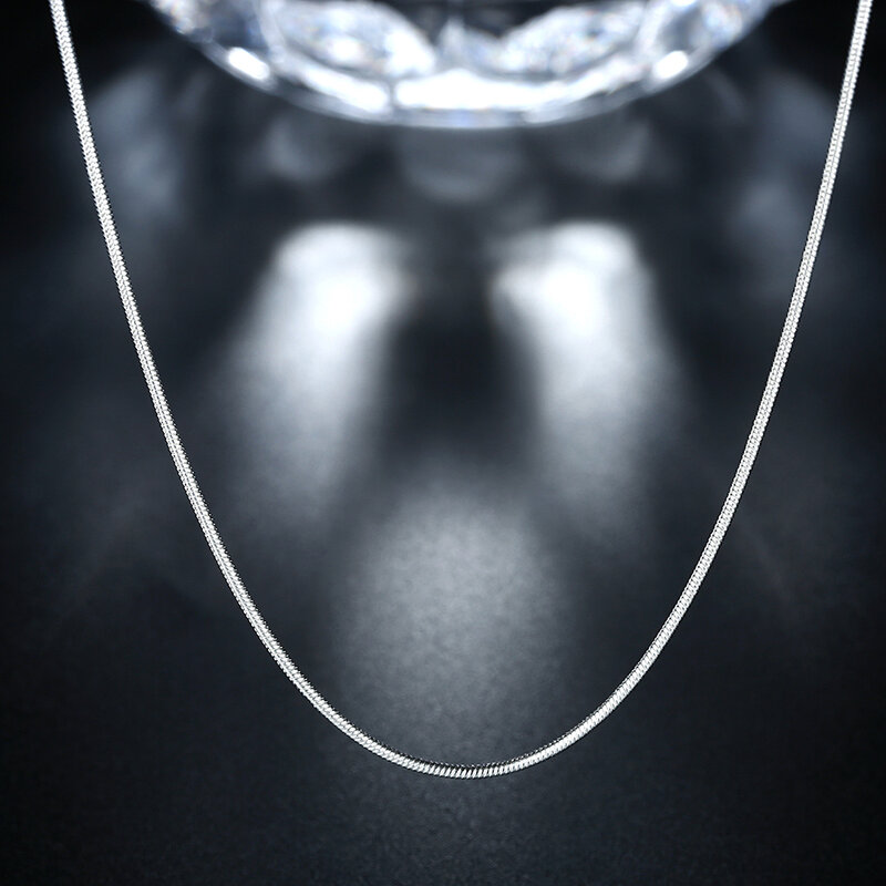 Цепочка со змеиным плетением 1 мм для женщин и мужчин, ожерелье из стерлингового серебра 925 пробы, модные ювелирные украшения для вечеринки и свадьбы, на подарок, 10 штук
