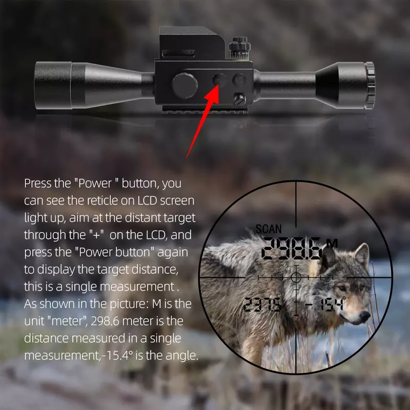 Télescope 6x petite visée laser, diamètre de la pupille de sortie 6.67mm, transmission de la lumière élevée, chasse longue portée, télémètre laser